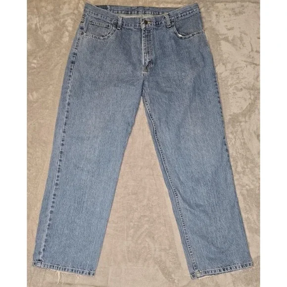 Arizona Jean Co Men's Relaxed Straight Jeans Medium Wash 40x32 100% Cotton - Picture 1 of 14